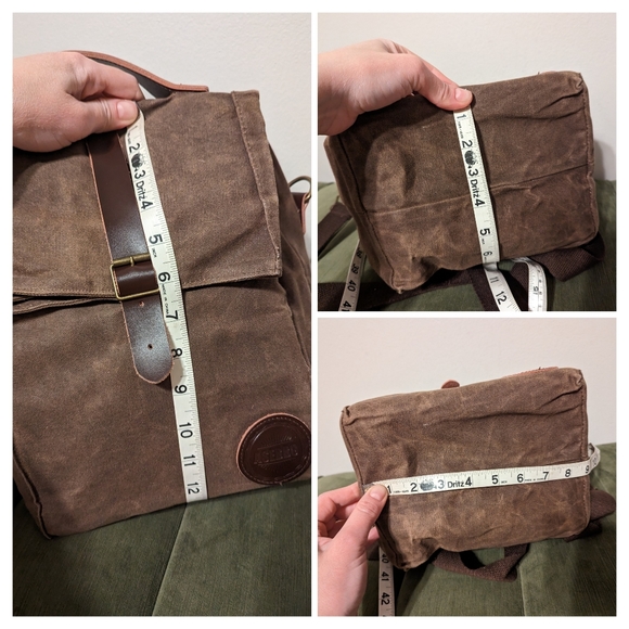 ASEBBO Insulated Lunch Bag 10L Waxed Canvas and Leather Cool Crossbody Bag - Picture 11 of 15